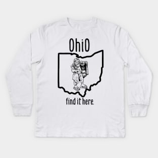 Find It Here, Ohio. Kids Long Sleeve T-Shirt